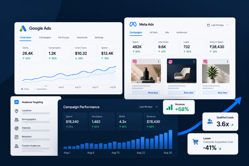 Paid Ads services | PixoraScale - performance marketing agency